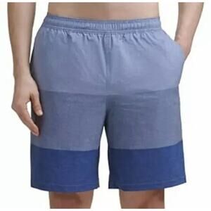 Kirkland Signature Men's Swim Short Blue Color Block Size M Stretch Fabric